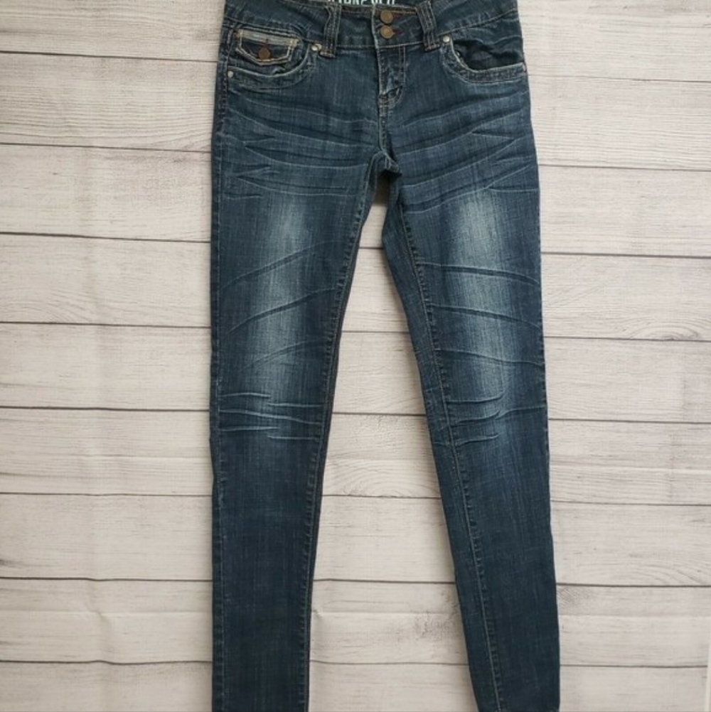 Hydraulic Womens Blue Medium Wash Vikki Legging Denim Skinny Jeans Size 5/6